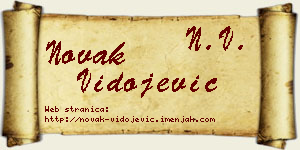 Novak Vidojević vizit kartica
